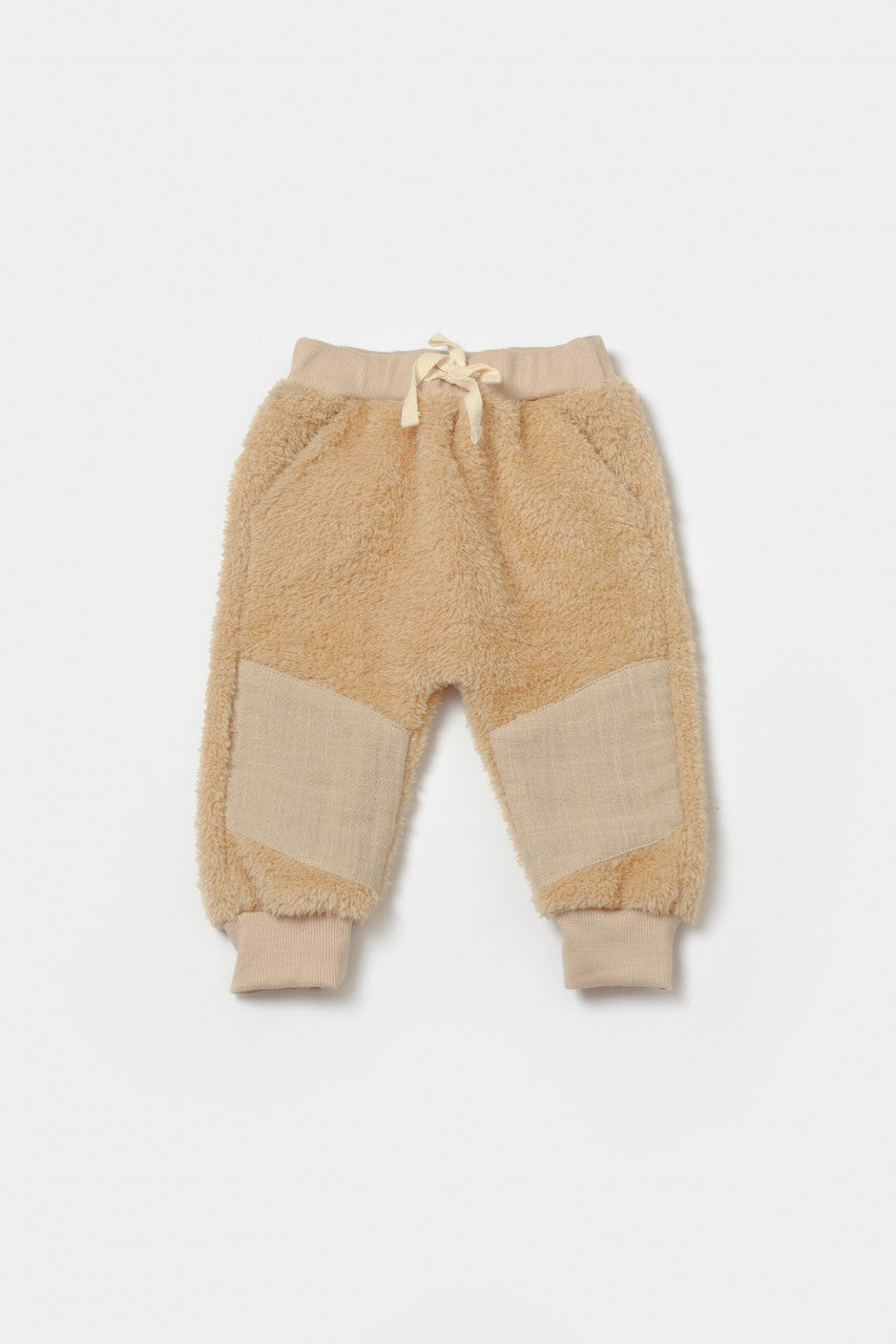 Set bluza cu buzunar si pantaloni Ursulet, Winter muselin, 100% bumbac dublat - , BabyCosy